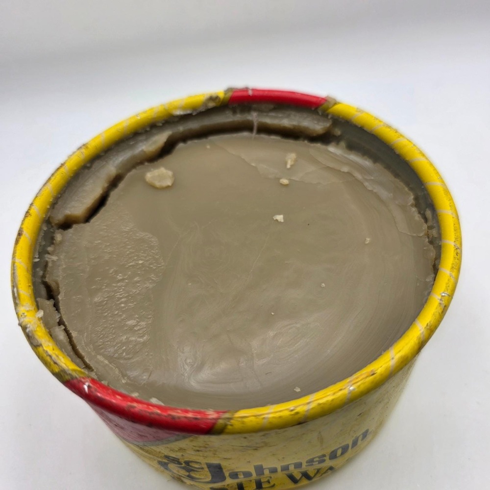 SC Johnson Wood Paste Wax 1lb Tin Wood Floor Furniture Polish 1988 USA NEW Disc